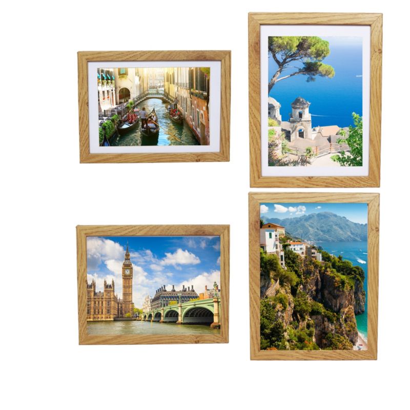 BD art Basic billedramme 15x21 cm i egetræ MDF med passepartout 13x18 cm brun, 1 stk.