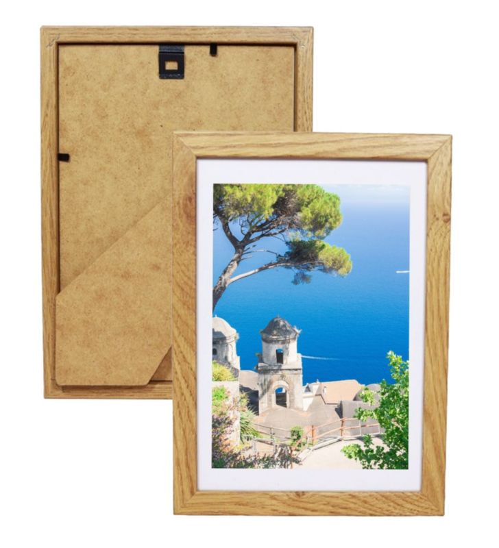 BD art Basic billedramme 15x21 cm i egetræ MDF med passepartout 13x18 cm brun, 1 stk.