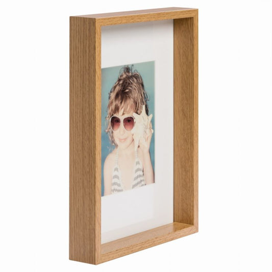 BD art Box dyb billedramme i egetræ A4 med passepartout, brun, 1 stk.