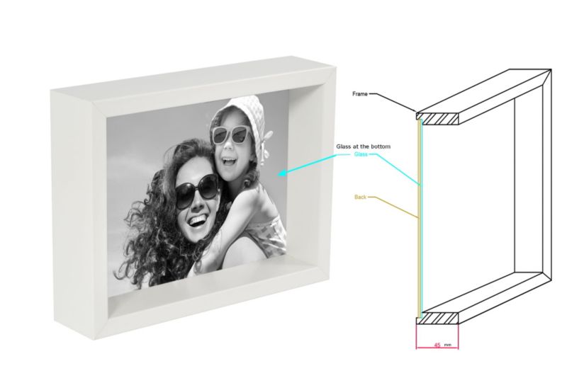 BD art Box dyb billedramme 21x30 cm med passepartout hvid 1 stk.