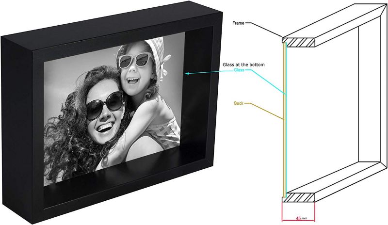 BD art dyb billedramme 20x25 med passepartout 13x18 sort 1 stk.