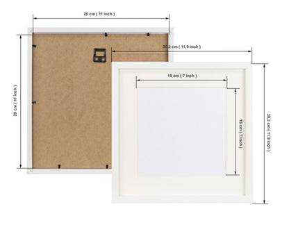 BD art kvadratisk billedramme 30x30 cm hvid 1 stk.