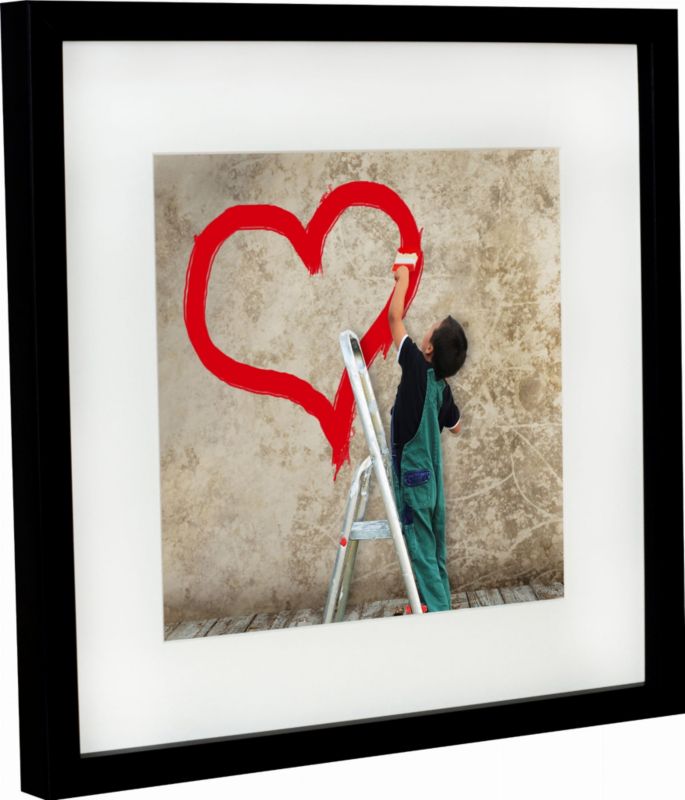 BD art kvadratisk billedramme 30x30 cm sort med passepartout 20x20 cm, 1 stk.