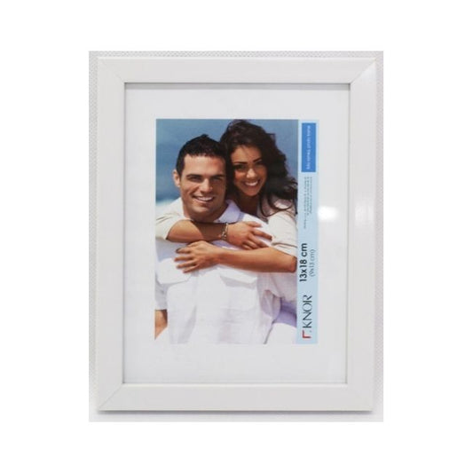 Billedramme 13 x 18 cm blank hvid
