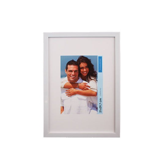 Billedramme 21 x 30 cm hvid med blank overflade