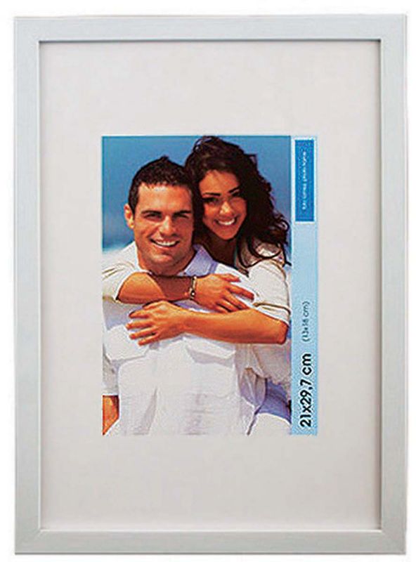 Billedramme 30 x 40 cm hvid med blank overflade