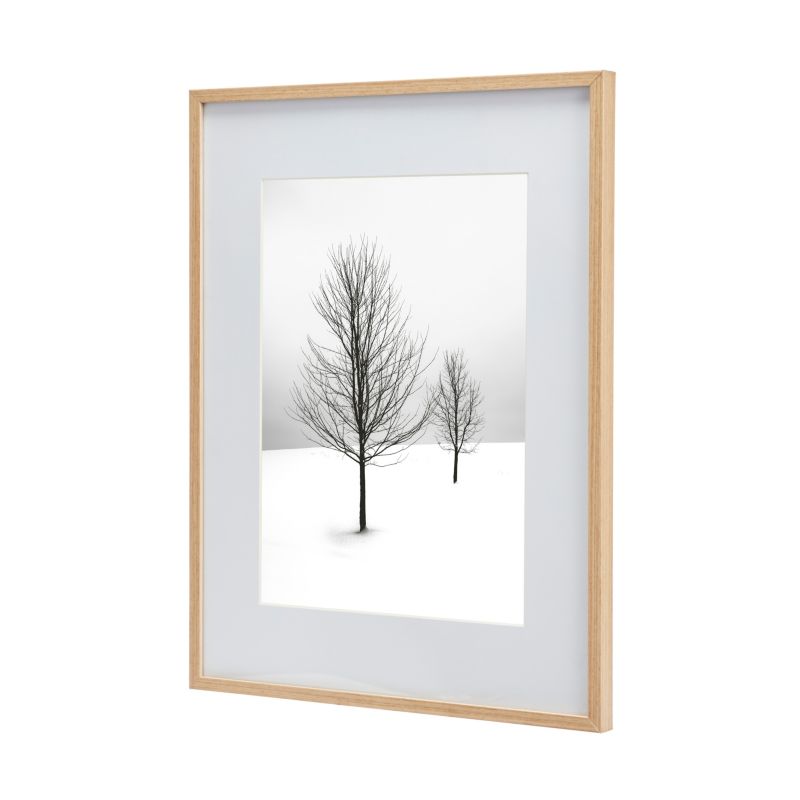 GoodHome Banggi billedramme 30 x 40 cm aluminium med træeffekt