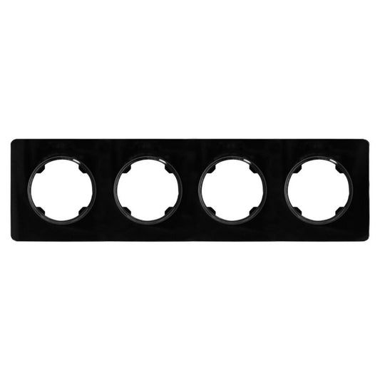 DPM Solid Oval firedobbelt ramme i sort glas