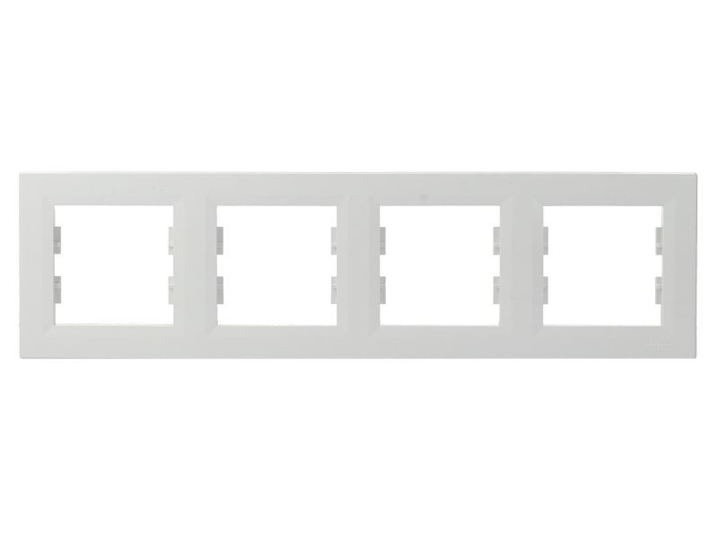 Schneider Electric Asfora hvid vandret firedobbelt ramme