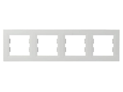 Schneider Electric Asfora hvid vandret firedobbelt ramme