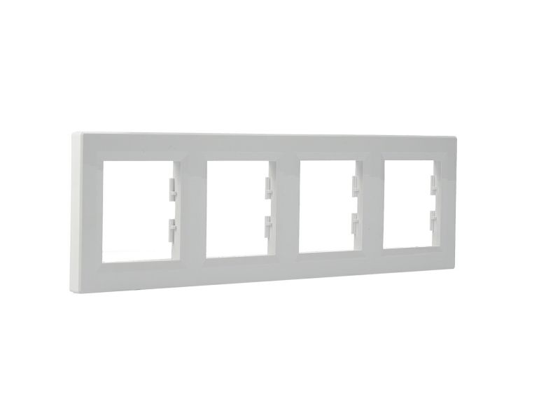 Schneider Electric Asfora hvid vandret firedobbelt ramme