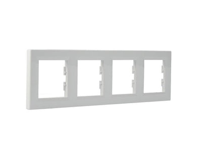 Schneider Electric Asfora hvid vandret firedobbelt ramme