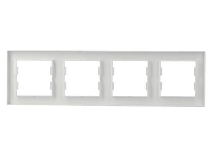 Schneider Electric Asfora hvid vandret firedobbelt ramme