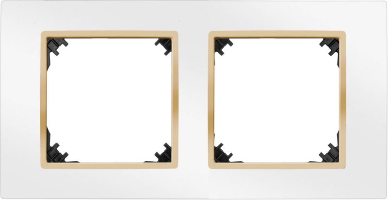Dekorativ dobbelt ramme Elektro-Plast Vestra hvid / guld