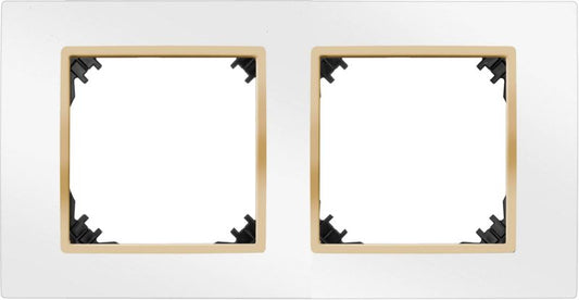 Dekorativ dobbelt ramme Elektro-Plast Vestra hvid / guld