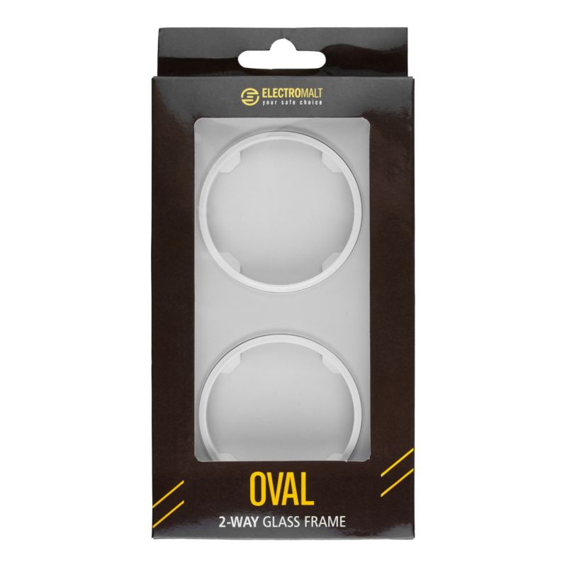 Dobbelt ramme DPM Solid Oval i hvidt glas