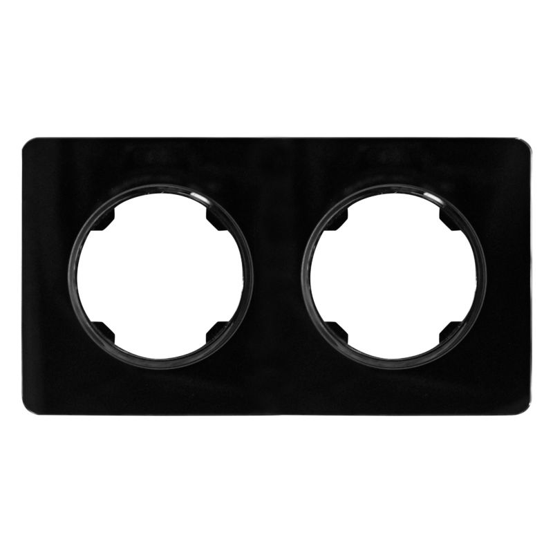 Dobbelt ramme DPM Solid Oval i sort glas