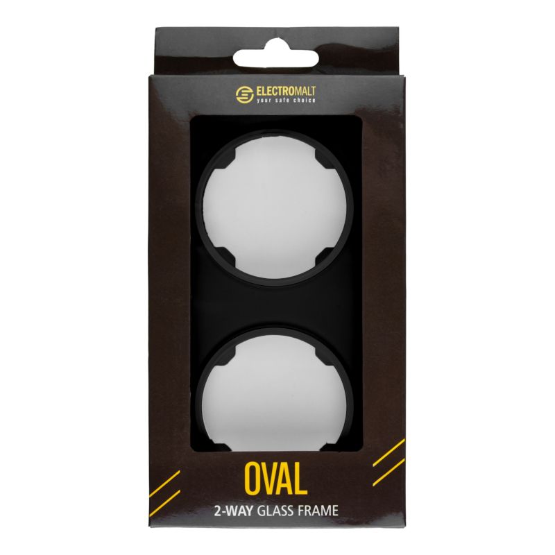 Dobbelt ramme DPM Solid Oval i sort glas
