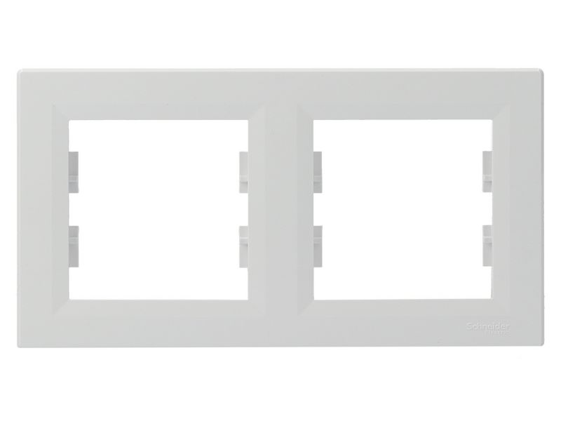Schneider Electric Asfora dobbeltramme vandret hvid