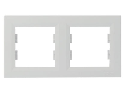 Schneider Electric Asfora dobbeltramme vandret hvid