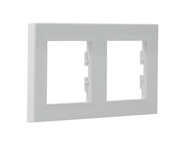 Schneider Electric Asfora dobbeltramme vandret hvid