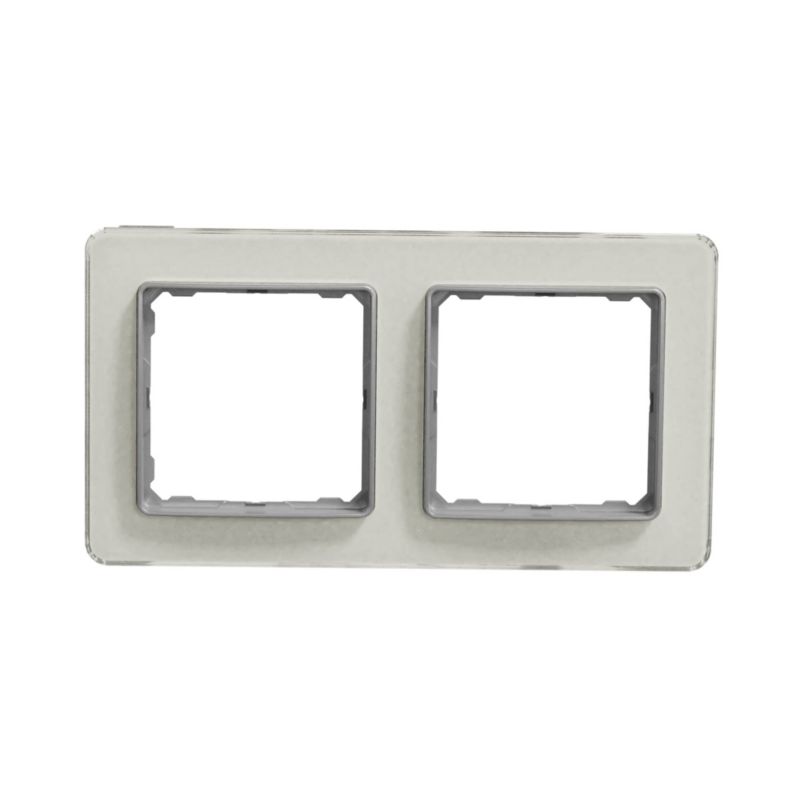Dobbelt ramme Schneider Electric Sedna Design&Elements hvid glas