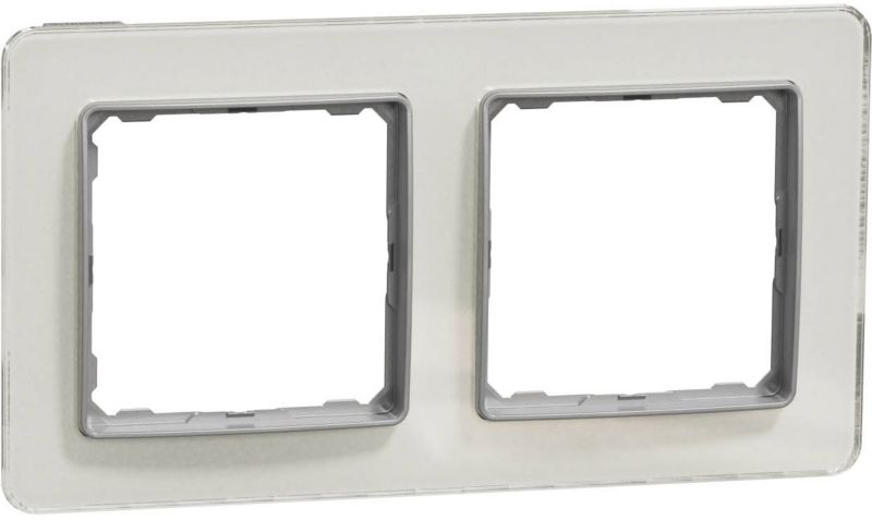Dobbelt ramme Schneider Electric Sedna Design&Elements hvid glas