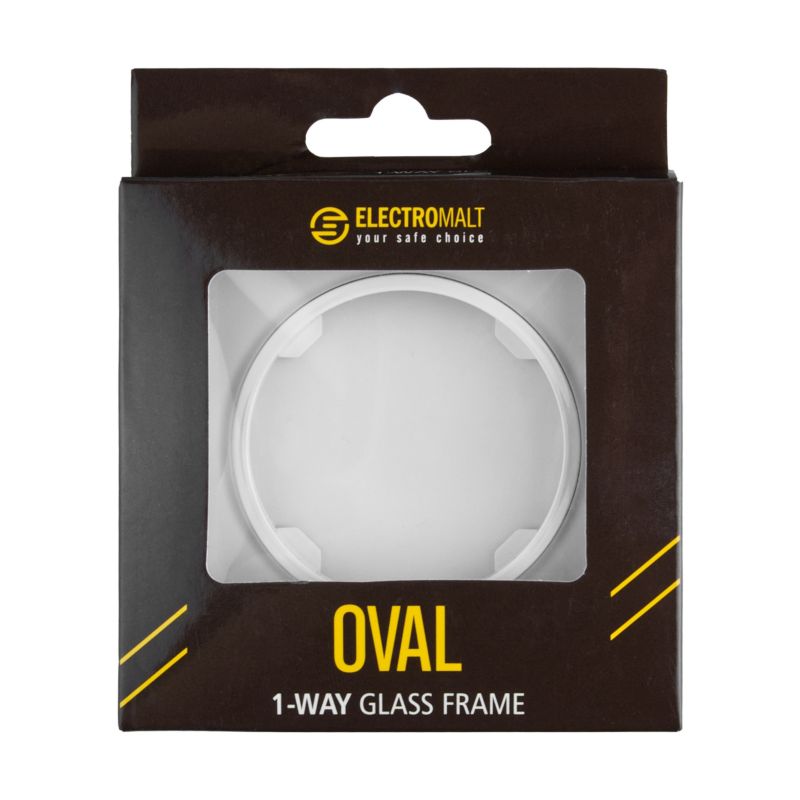DPM Solid Oval enkelt ramme i hvidt glas