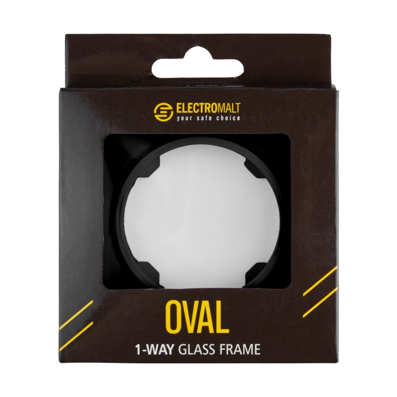 DPM Solid Oval enkelt ramme i sort glas