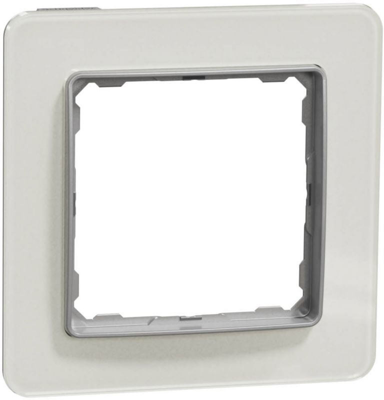 Schneider Electric Sedna Design&Elements enkelt ramme i hvidt glas
