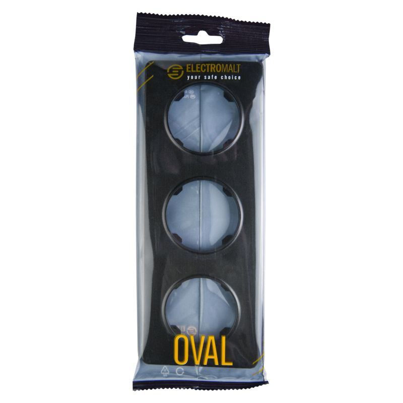 DPM Solid Oval tredobbelt ramme i sort