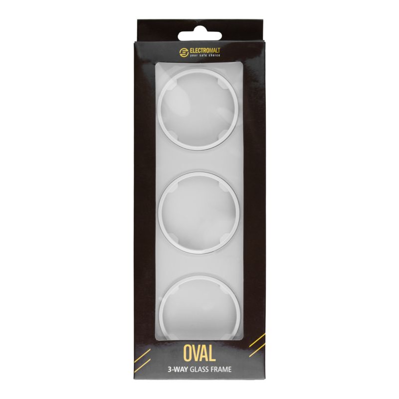 DPM Solid Oval tredobbelt ramme, hvid glas