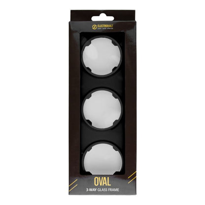 DPM Solid Oval tredobbelt ramme i sort glas