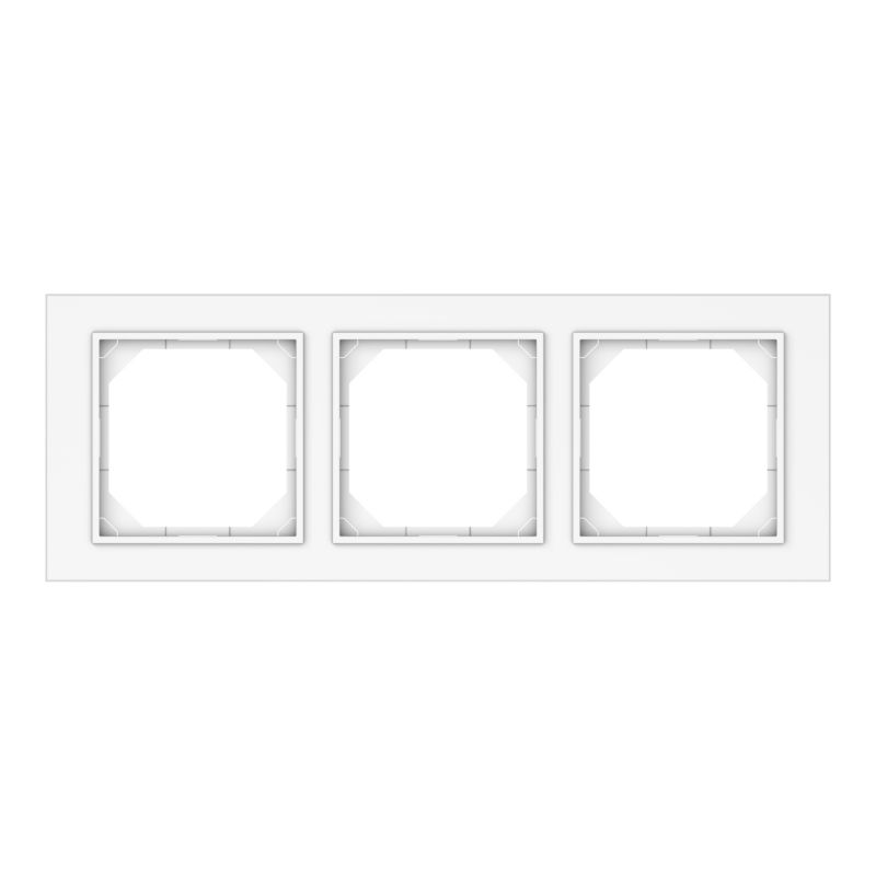 DPM Solid Vilma QUADRUM tredobbelt indbygningsramme i hvid
