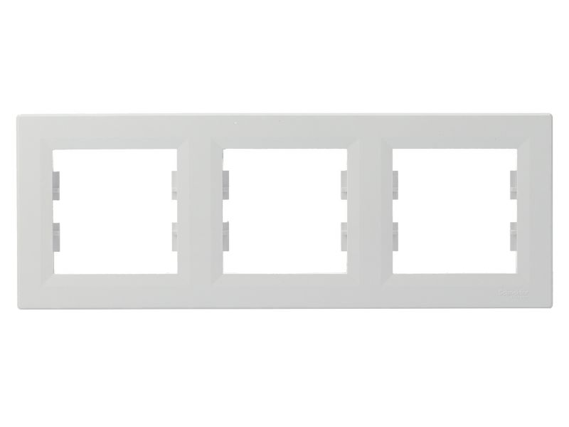 Schneider Electric Asfora tredobbelt ramme vandret hvid