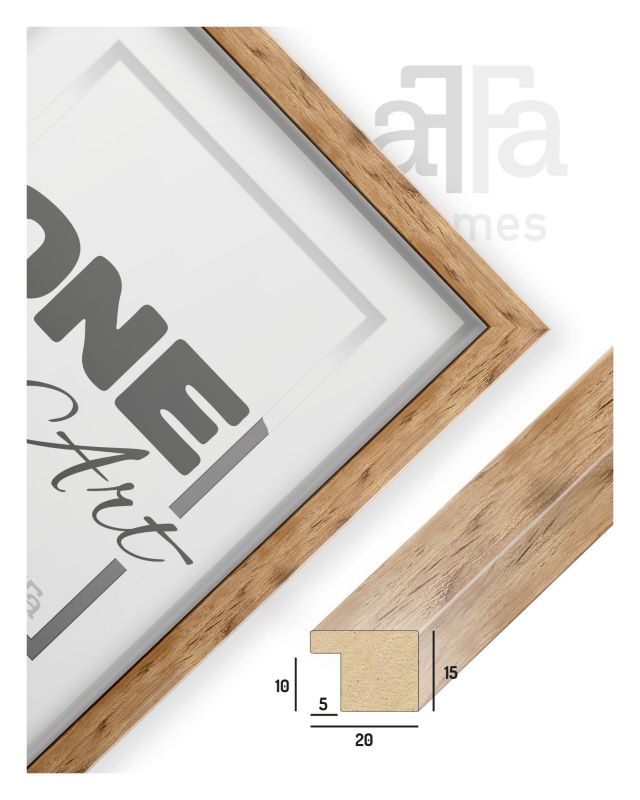 Hekla stående ramme 9x13 MDF lille ramme naturlig 1 stk.