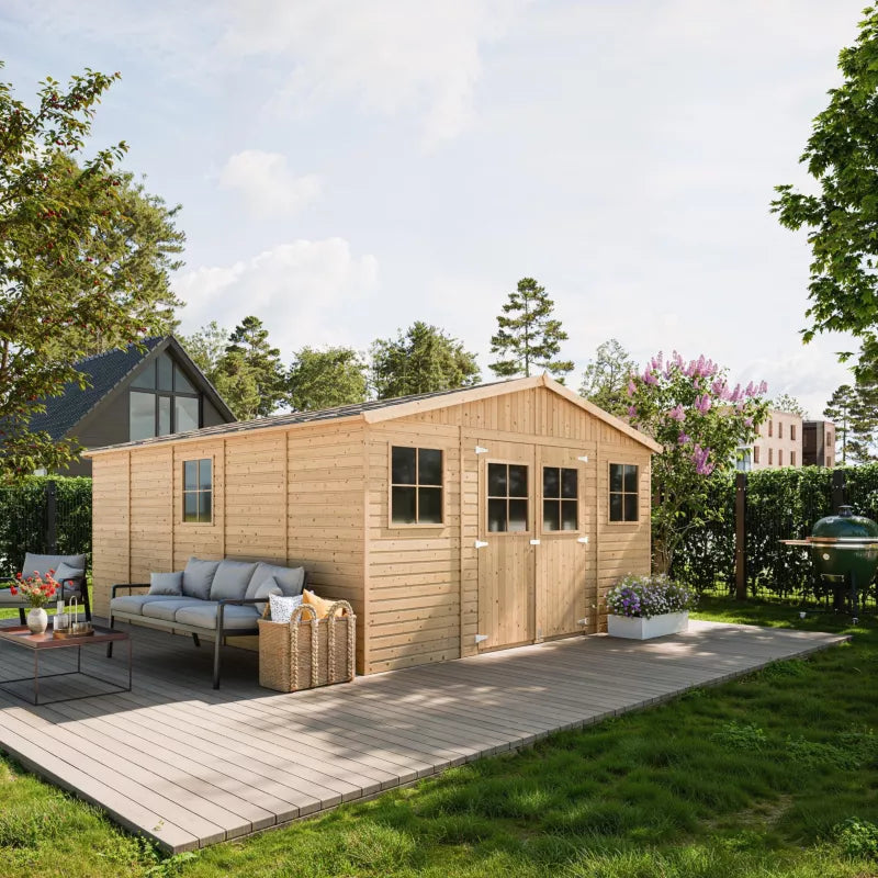 Redskabsrum M333 20 m² Natur Træ