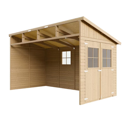 Redskabsrum M340 216x416 cm Natur Træ 8 m²