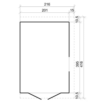 Redskabsrum M340 216x416 cm Natur Træ 8 m²