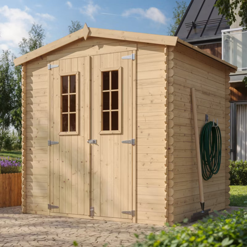 Redskabsrum M343C 200x200 cm Natur Træ 3,53 m²