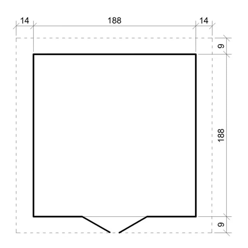 Redskabsrum M343C 200x200 cm Natur Træ 3,53 m²