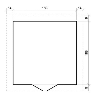 Redskabsrum M343C 200x200 cm Natur Træ 3,53 m²