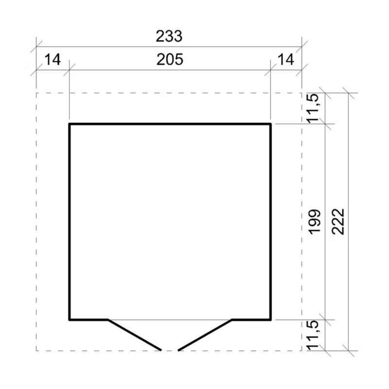Redskabsrum M351M351G 233x222 cm Træ med Gulv