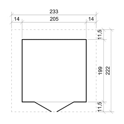 Redskabsrum M351M351G 233x222 cm Træ med Gulv