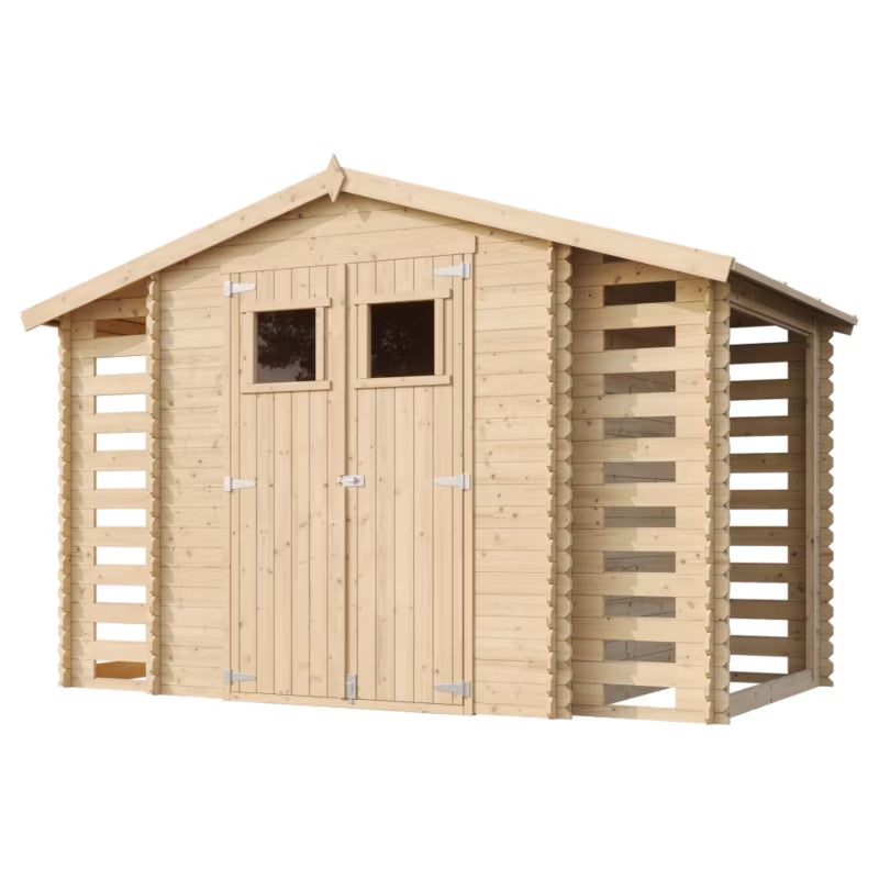 Redskabsrum M391 328x206 cm Natur Træ 5,47 m²