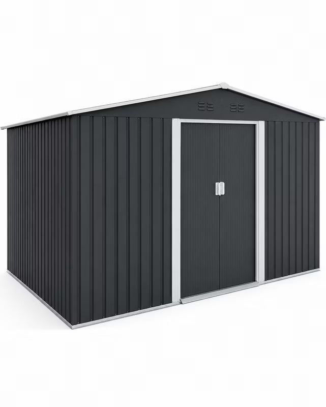 Redskabsskur 340x319x200 cm Metal med Skydedøre
