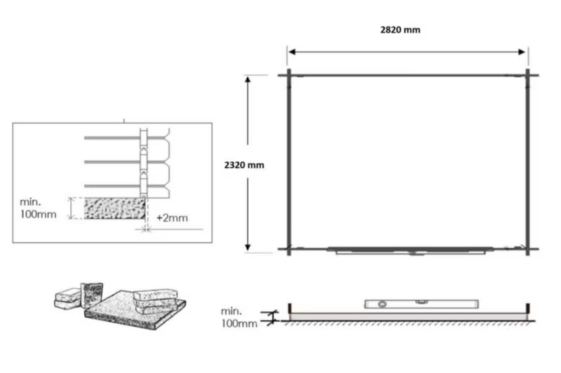 Redskabsskur 3x2,5 m 28 mm Træ DOM755
