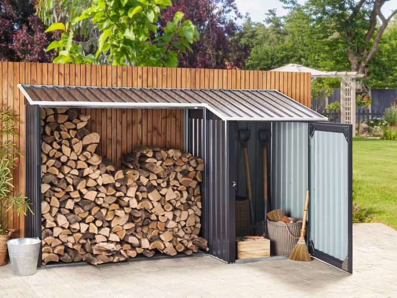 Redskabsskur Aosta 270x105 cm Sort Stål