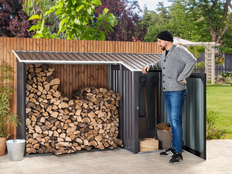 Redskabsskur Aosta 270x105 cm Sort Stål