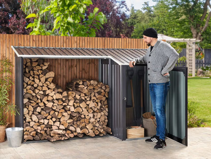 Redskabsskur Aosta 270x105 cm Sort Stål